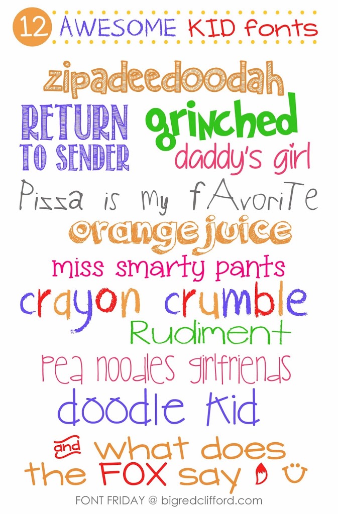 font friday :: new favorite kid & handwriting fonts!