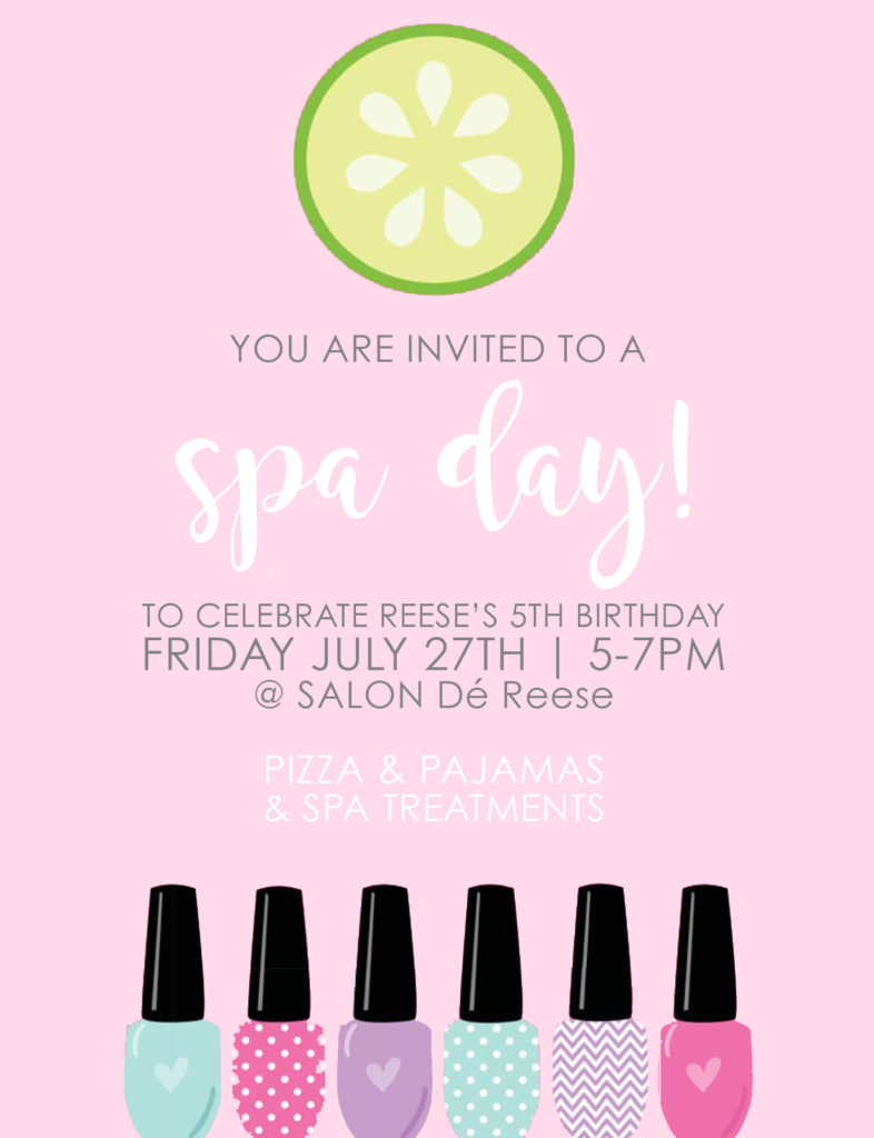 spa party invite